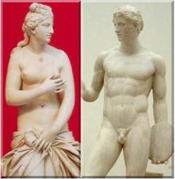 ギリシャ男女裸像